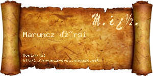 Maruncz Örsi névjegykártya